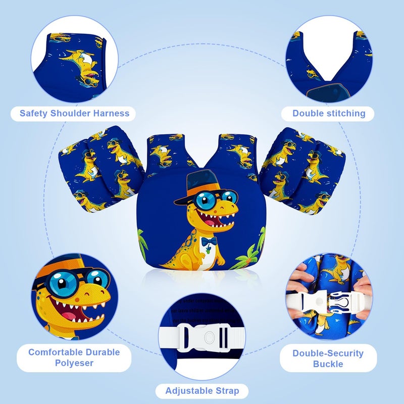 DOOHALO Kids Swim Floats for 28-70 Pounds Kid Arm Shoulder Float Vest Fit for 2-8 Years Older Boys Girls Toddler Baby Children - Image 2